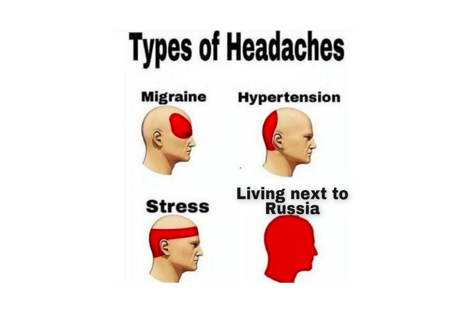 ukraine twitter account meme type of headaches